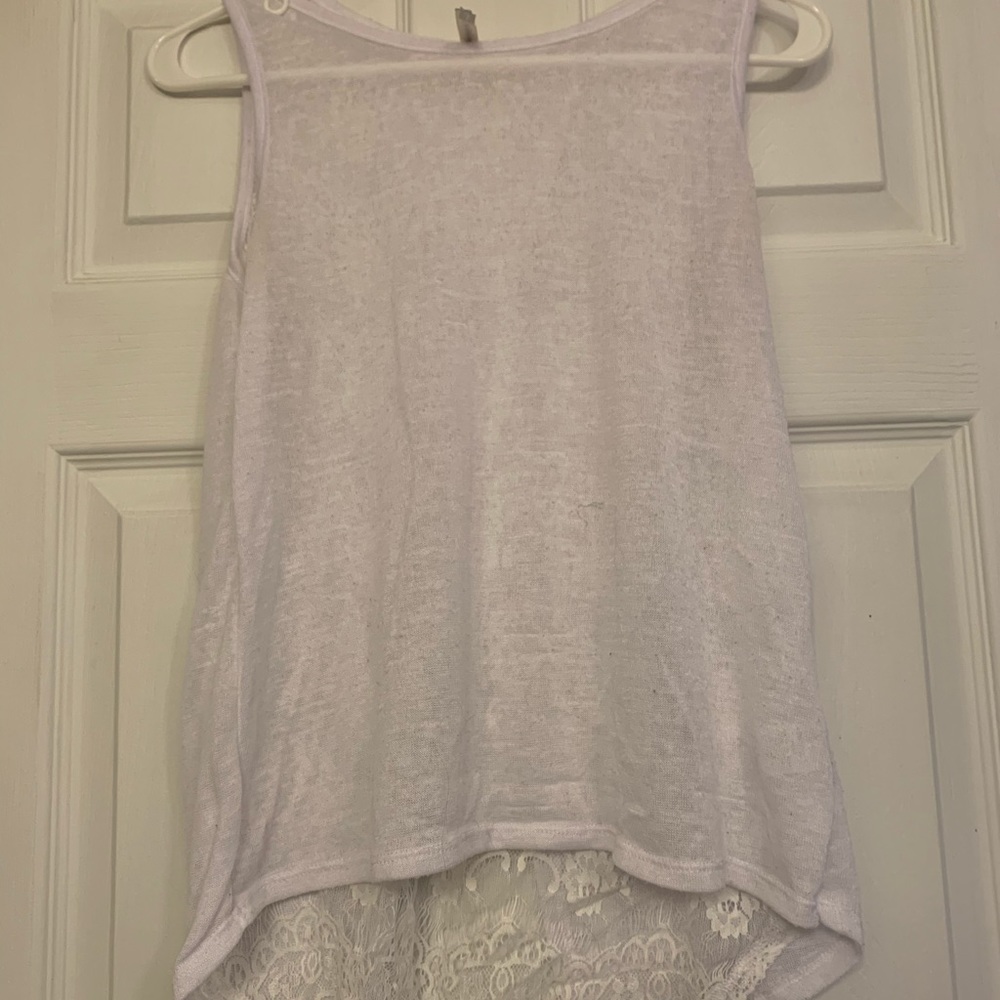 White Lace Detail Tank Top